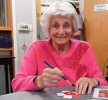 Residents doing crafts