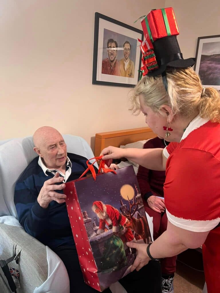 giving residents christmas presents