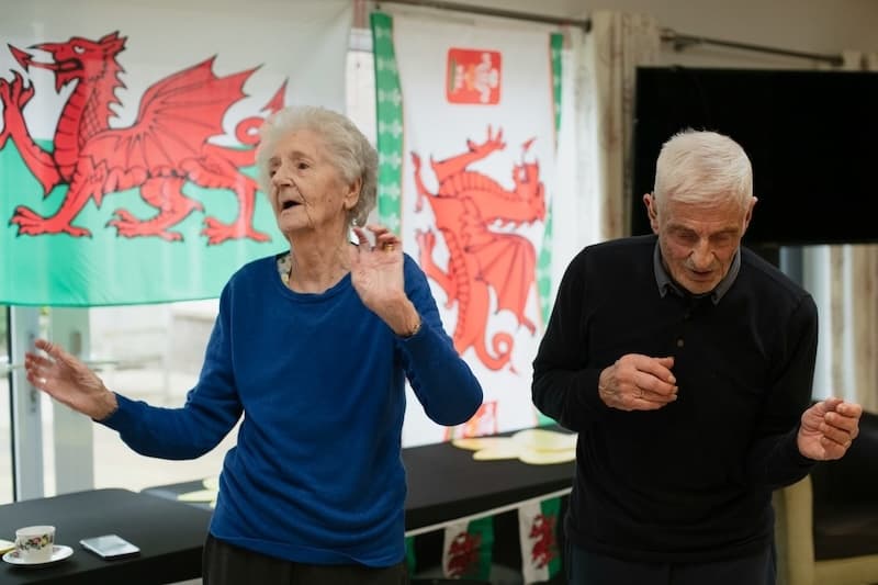 older adults dancing